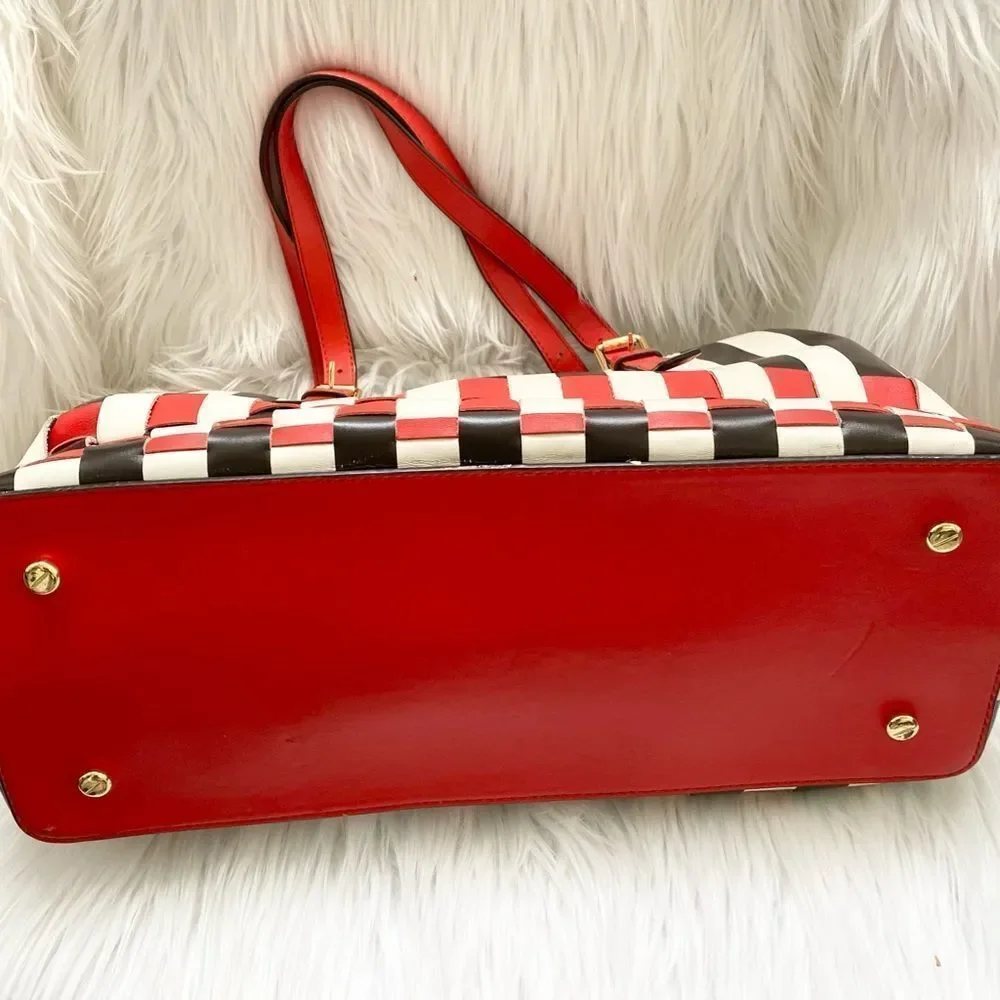Henri Bendel Leather Centennial Stripe Satchel